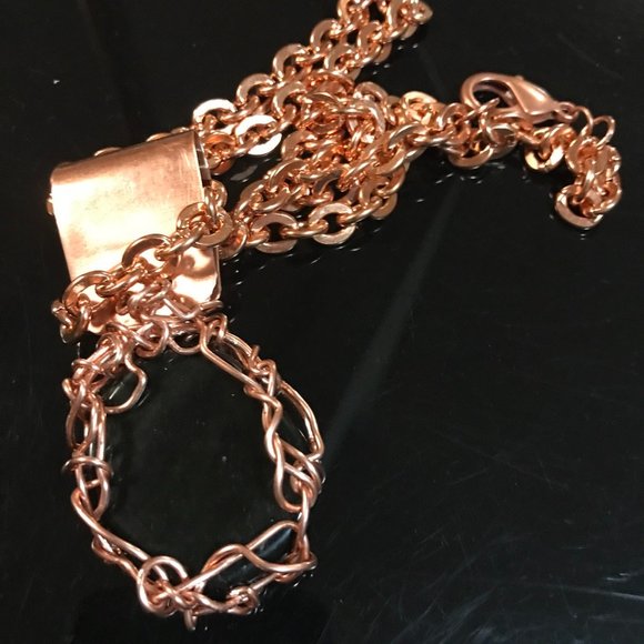 Obsidian Black Copper Heavy Chain Pendant Hip Hop - Picture 12 of 14